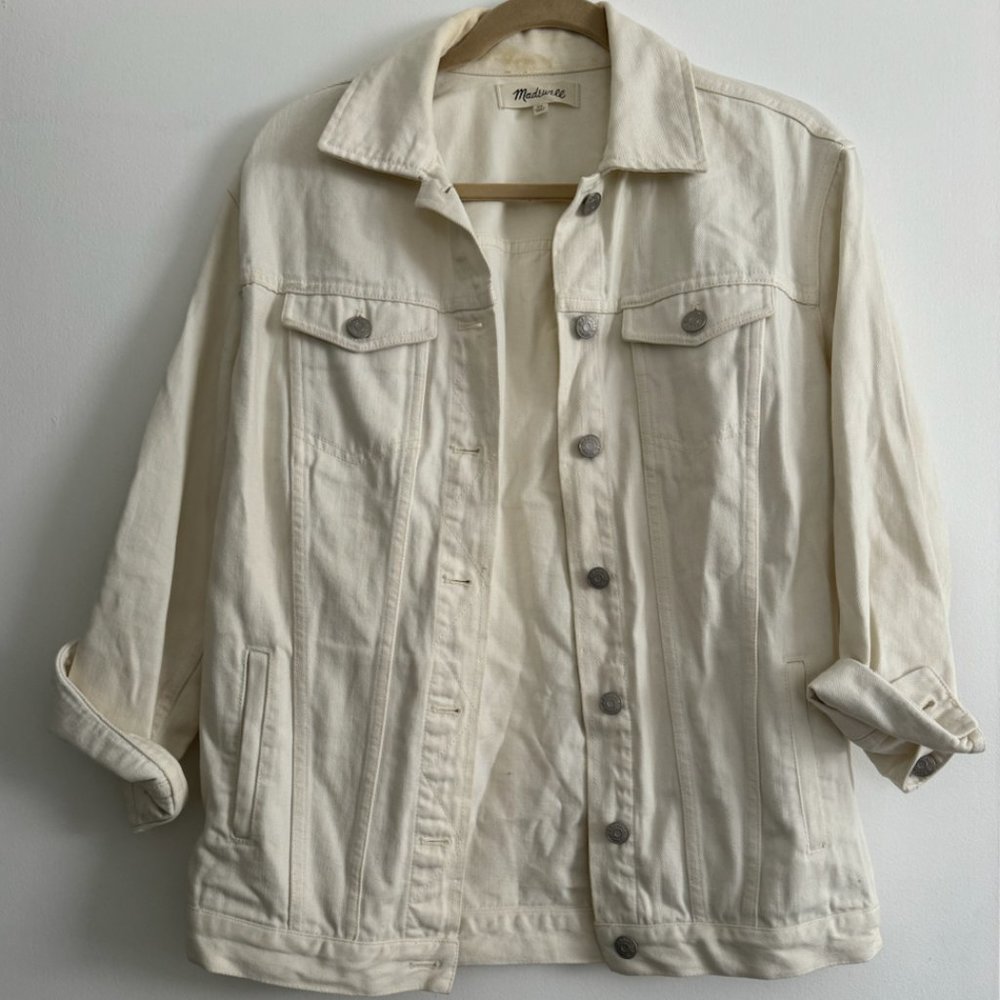 Madewell Ivory Oversized Jean Jacket
